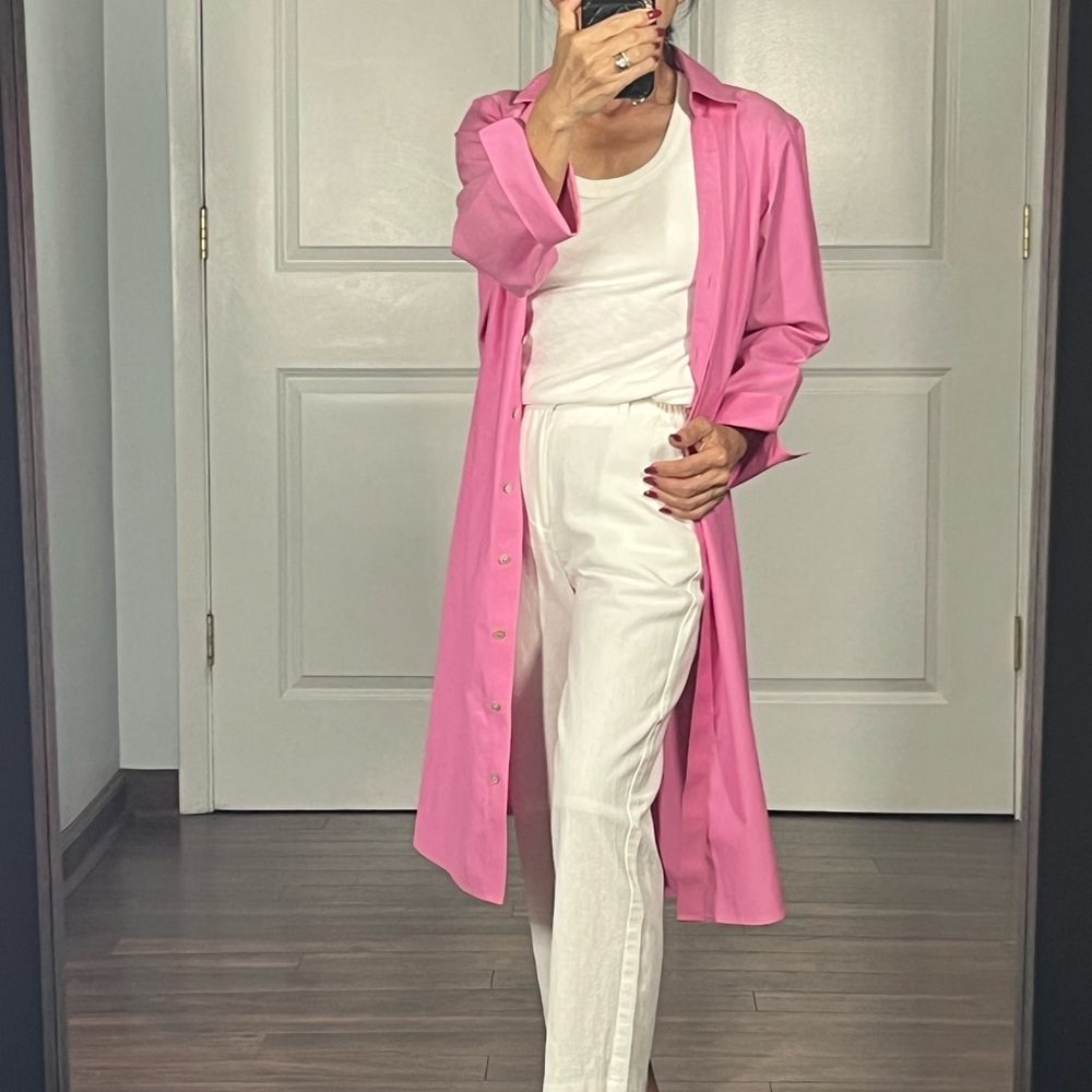 Foxcropt Taylor non iron pink Button Down Shirt dress size 8 - Picture 1 of 13